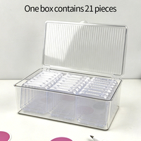 Boîte de rangement et présentoir transparent en acrylique pour capsules d'ongles, support de présentation transparent pour ongles, étagère de rangement pour bijoux