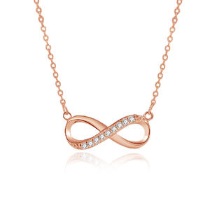 925 in argento Sterling Infinity collana pendente per le donne classico amore <span class=keywords><strong>cuore</strong></span> <span class=keywords><strong>con</strong></span> diamanti di alta gioielleria e catena a maglie - Product Image 1