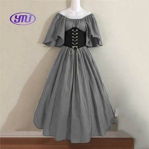 Costume médiéval Renaissance unisexe, kit de <span class=keywords><strong>cosplay</strong></span> de mariée vampire avec costumes et haut en polyester pour adultes - Product Image 5