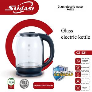 Norme européenne 1500W Bouilloire électrique Verre domestique à <span class=keywords><strong>prix</strong></span> économique pour l'eau bouillante pour le commerce extérieur - Product Image 3