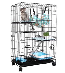 3 katmanlı kapalı büyük DIY kedi sandık kedi kulübesi kedi kafesi - Product Image 4