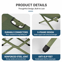 Lit pliant d'extérieur ; Lit simple portable pour la sieste et le camping ; Lit pliant simple