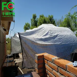 Aluminum Foil Cooling Shade Net Sun Protection Silver Mesh For Roof Patio Flower Plant 2x3M