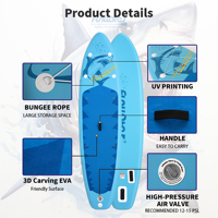 Vente en gros et dropshipping depuis l'entrepôt UE : Planche de paddle gonflable rouge tout-terrain super large 335 cm, charge lourde 190 kg, livraison rapide