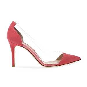 Escarpins D'<span class=keywords><strong>Orsay</strong></span> à bout pointu en daim corail pour femme, talon aiguille, PVC transparent, sexy, pour soirée, dîner, été, chaussures élégantes, vente en gros OEM ODM - Product Image 4