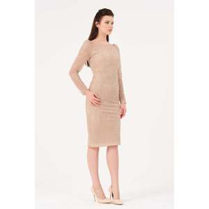 Robe décontractée élégante pour femme DANS, couleur vison, motif uni, coupe confortable, disponible en tailles européennes 38-42 - Product Image 3