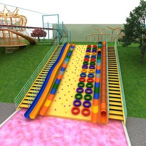 Équipement pour parc d'attractions Mur d'escalade des pneus Terrain <span class=keywords><strong>de</strong></span> jeux extérieur avec toboggan pour enfants - Product Image 6