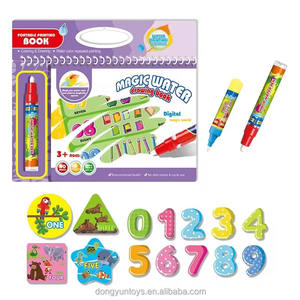 Kit d'art de dessin à l'eau pour enfants, pages d'activités réutilisables à révéler à l'eau avec stylo à eau, dessin et coloriage sans dégâts, jouets éducatifs - Product Image 1