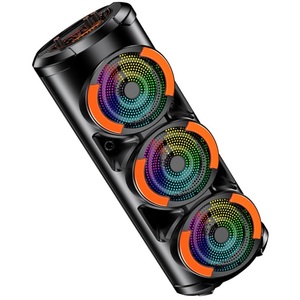 3x6 30W Rechargeable Speaker With Remote And <b>Wireless</b> <b>Microphone</b> Portable Bluetooth Party Speaker - Product Image 3