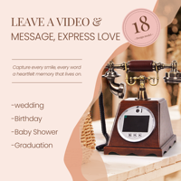 Fête de mariage Vidéo Livre d'or Téléphone Rétro Cabine Téléphonique Enregistrement de messages Vidéo Audio Livre de messages Téléphone Livre d'or avec caméra