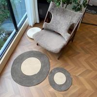 Großhandel Natürlicher Jute Handgewebter Runder Teppich mit Konzentrischem Kreismuster Dekorative Bodenmatte für Wohnzimmer Schlafzimmer