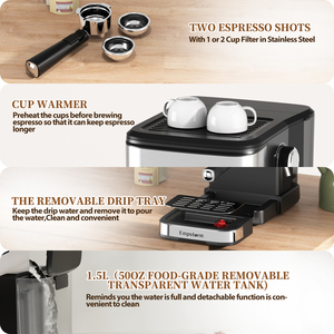 Empstorm 01E, máquina <span class=keywords><strong>de</strong></span> café expreso semiautomática eléctrica para uso doméstico en Hotel, carcasa <span class=keywords><strong>de</strong></span> plástico para cápsulas Nespresso - Product Image 5