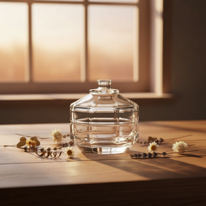 Vente en gros de flacons de <span class=keywords><strong>parfum</strong></span> ronds en verre 63ml/100ml, verre super flint, bouchon en liège, anti-fuite, impression personnalisée sur la surface, boîte - Product Image 1