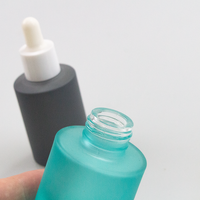 Bouteille en verre borosilicate transparent givré ronde personnalisée en gros pour sérum d'huile essentielle avec compte-gouttes pour mascara 5ml-30ml
