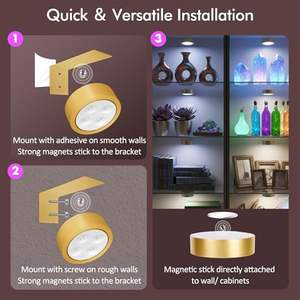 <span class=keywords><strong>Lampe</strong></span> <span class=keywords><strong>d</strong></span>'art <span class=keywords><strong>LED</strong></span> murale moderne <span class=keywords><strong>sans</strong></span> <span class=keywords><strong>fil</strong></span> pour la maison, température de couleur 3CCT, télécommande tactile, batterie rechargeable, garantie de 2 ans - Product Image 5