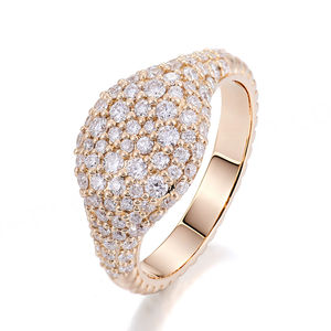 แหวนสไตล์ฮิปฮอปแบบกำหนดเอง ทองคำ 18k 14k สีเหลือง ประดับเพชรโมอิสซาไนต์ แหวนดอกไม้สัญญา แหวนเพชร แหวนแต่งงาน แหวนหมั้น สำหรับผู้หญิง ของขวัญ - Product Image 2