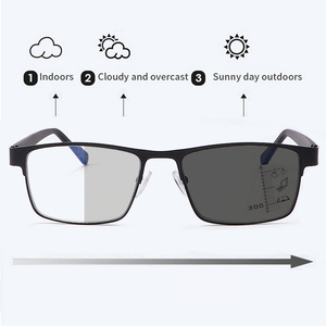 Lunettes de lecture photochromiques classiques pour hommes et femmes, progressives, multifocales, anti-lumière bleue, changement de couleur, mode business, Minya LX-554 - Product Image 5