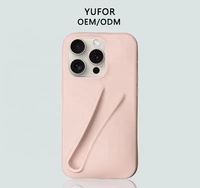 Étui de téléphone en silicone antichoc deux-en-un pour iPhone 15 Pro/15 Pro Max, avec design de rouge à lèvres