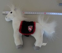 Peluches 85761 B4 Ours en peluche zèbre rayé super doux avec rembourrage en coton PP, nez/oreilles en maille grise, pieds noirs - Anti-stress