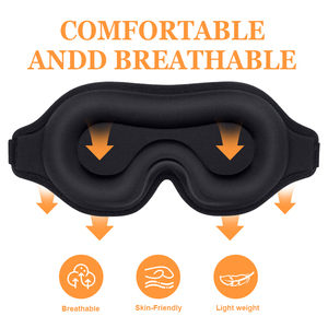 Antifaz Contorneado Premium para Dormir, Antifaz 3D con Bloqueo <span class=keywords><strong>Total</strong></span> de Luz para Dormir, Siesta, Yoga y Meditación - Product Image 3