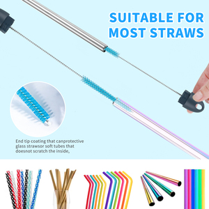 Kit de brosses à bouteilles écologiques WEVI 2-en-1 à manche long détachable avec poils en nylon pour pailles, thermos et tasses à col étroit - Product Image 4