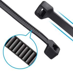 Colliers de serrage en polyamide, 20 unités, 7,2 x 500 mm, couleur noire, idéaux pour la fixation et l'organisation de câbles et d'objets. - Product Image 2