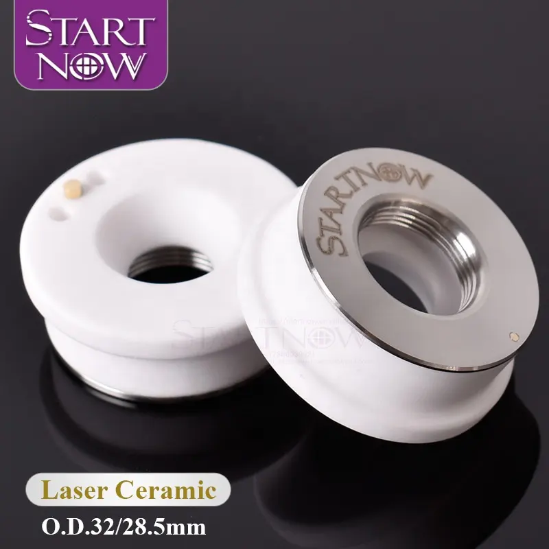 Startnow O.D.32/28mm Anillo de cerámica de corte láser de fibra OEM Precitec Empower Thread M14 Soporte de boquilla Anillo de cerámica de detección de conexión