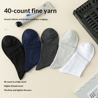 7392 Chaussettes courtes en coton pour hommes, chaussettes d'été noires fines en maille respirante, confortables et décontractées pour hommes