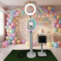 Photomaton ovale pour iPad avec 2 panneaux frontaux, compatible avec iPad 10,2/13 pouces, expédition rapide depuis l'entrepôt américain, location pour fêtes