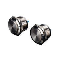 Interruptor de Botón Pulsador Pequeño Impermeable de 16 mm, Interruptor Metálico de Reinicio Automático, Precio de Fábrica
