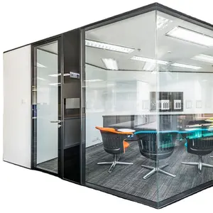 사무실 분리 가능한 유리 파티션 벽 100mm 두께 모듈 식 조립식 벽 시스템