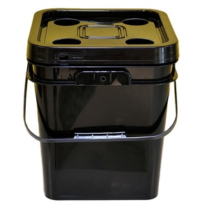 Vente en gros seaux carrés en plastique noir seau <span class=keywords><strong>carré</strong></span> avec couvercle - Product Image 5
