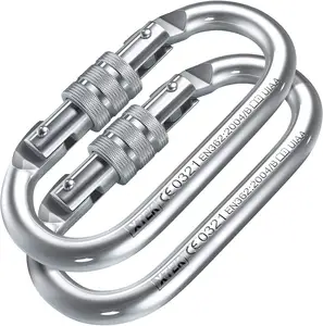 Fabrik Großhandel Heavy Duty 25KN Oval Lock Klettern Stahl Karabiner haken für Camping