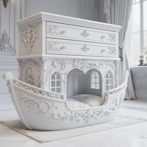 Cama para Perros <span class=keywords><strong>de</strong></span> Madera Maciza <span class=keywords><strong>de</strong></span> Nogal Clásica OE-FASHION, Muebles para Mascotas Antiguos Tallados a Mano con Cajones <span class=keywords><strong>de</strong></span> Almacenamiento - Product Image 2