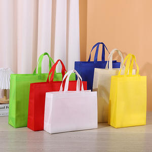 Sacs promotionnels personnalisés indéchirables pour supermarchés, sacs colorés de grande taille en tissu non tissé, sacs de courses en toile. - Product Image 2