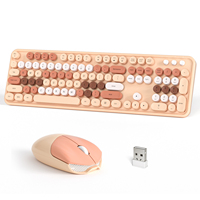 Claviers de souris universels au design rond mignon et tendance pour filles, sans fil BT, tablette, ordinateur portable