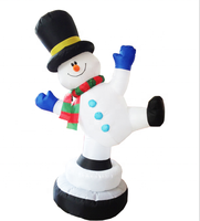 Bonhomme de neige gonflable de Noël de 6 pieds, décorations de jardin rotatives pour les fêtes, lumières LED, utilisation en extérieur/intérieur, matériau en polyester