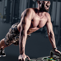 Plateforme de pompes multifonctionnelle portable avec corde de traction pour la remise en forme à domicile et les entraînements à domicile
