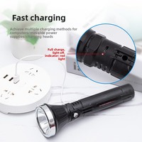 Lampe torche LED ABS EDC, pour le camping en plein air, usage domestique, rechargeable par USB, portable, multifonctionnelle, ultra-fine, anti-explosion