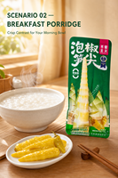 Légumes en conserve de bambou mariné pour fondue chinoise, garniture de nouilles et bol de riz – Snack aigre, épicé et croustillant, prêt à consommer – Cuisine asiatique