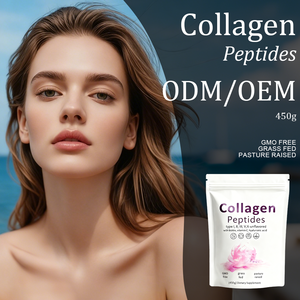 Kolagen Peptida (Tipe III IV X) Bubuk Tanpa Rasa-Biotin/Vitamin C/Asam Hialuronat 450g Bebas GMO Suplemen Diet Dewasa - Product Image 2