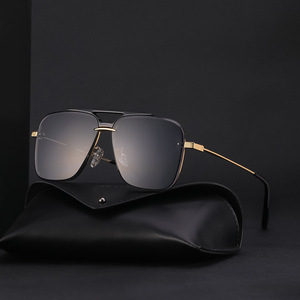 Lunettes de soleil personnalisées sans monture à bords chanfreinés pour hommes, monture carrée, protection UV400, verres PC, style Instagram, pour la conduite en extérieur - Product Image 4