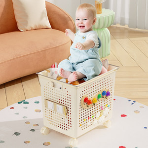 Boîte de rangement pour jouets d'enfants, vêtements de bébé et collations avec roulettes, grande capacité, organisateur domestique - Product Image 4