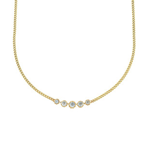 Gemnel oro vermeil 925 argento sterling pietra di luna collana a maglie graduali collane a catena cubana - Product Image 1