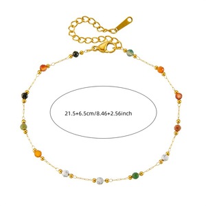 Chaîne de cheville Qian Yue en acier inoxydable avec strass en cristal, style coréen, simple, polyvalente, style plage, collection automne 2024, pour touristes - Product Image 5