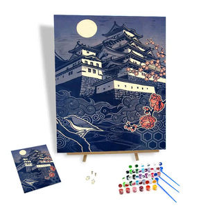 Peinture à l'huile peinte à la main Architecture ancienne japonaise bricolage peintures par numéros Kits <span class=keywords><strong>vente</strong></span> Photos personnalisées 24 couleurs décor à la maison - Product Image 1