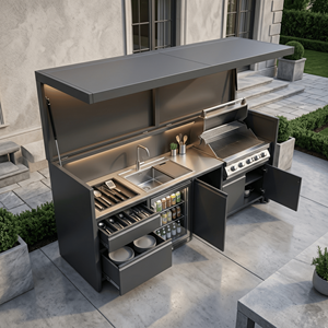Cucina Esterna Impermeabile Europea Hyxion in Acciaio Inox 304 Antibatterico per Giardino e Villa - Product Image 1