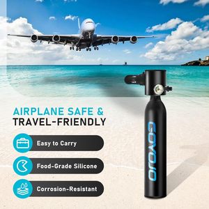 GOYOJO Mini-bouteille de plongée 0,5 L, kit de plongée portable, réservoir respiratoire rechargeable 3000 PSI pour entraînement de respiration sous-marine de 6 à 12 minutes - Product Image 6
