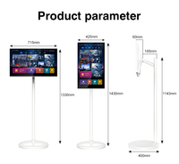 32 Inch Follow by Me Movable Touch Screen Monitor Floor Standing Android Wireless Portable Smart Tv for Home