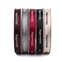 Ruban en satin de soie imprimé personnalisé de 100 yards et 25 mm, ruban gros-grain pour emballage en gros